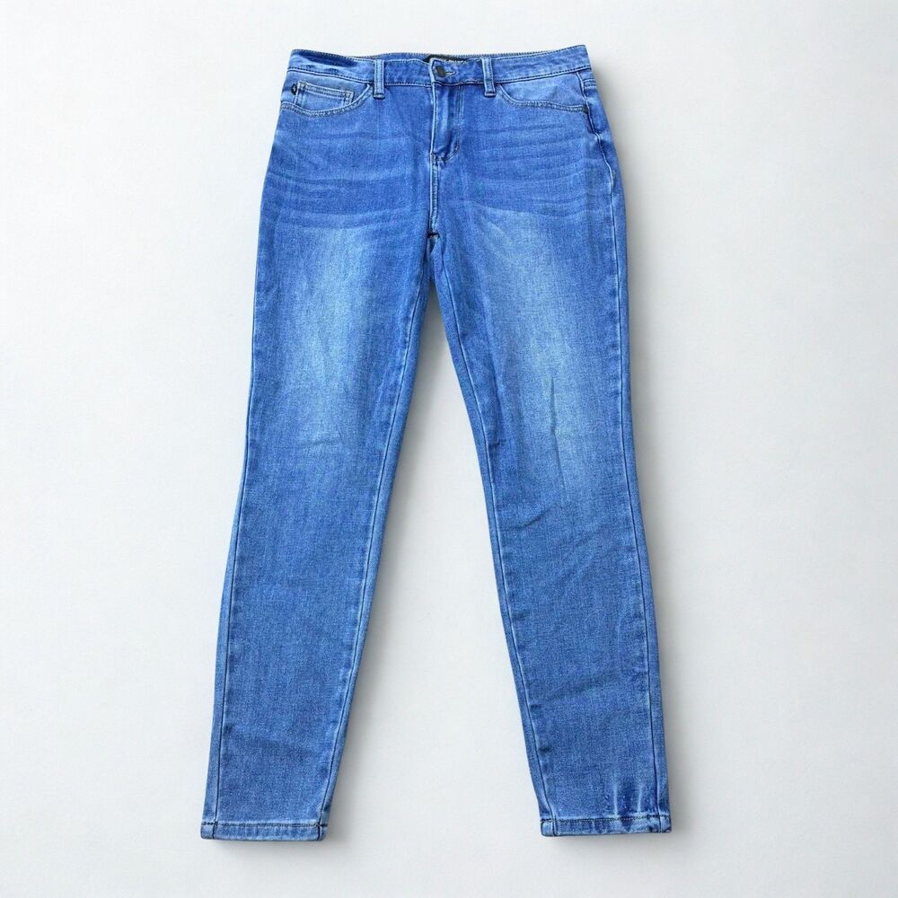 Judy Blue Womens 9/29 Skinny Jeans Medium Wash Stretch Denim Mid Rise JB88206